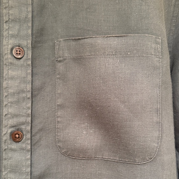 Club Monaco 100% Linen Slim Fit Button Down Shirt Men’s Small Blue Gray - Picture 5 of 11